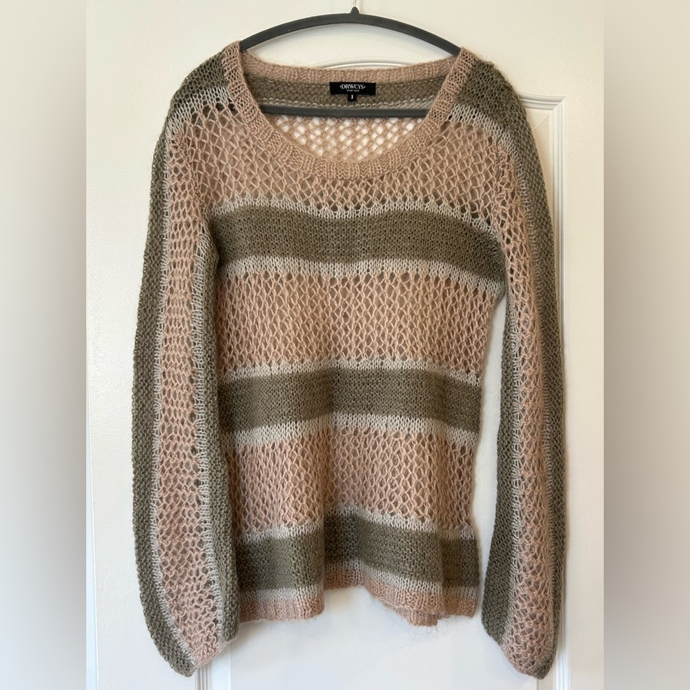EUC DRWCYS Open Knit Striped Sweater